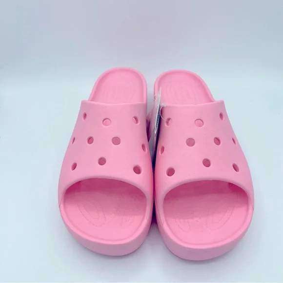 Жіночі шльопанці Crocs Classic Platform Slide Pink Flamingo — фото 10
