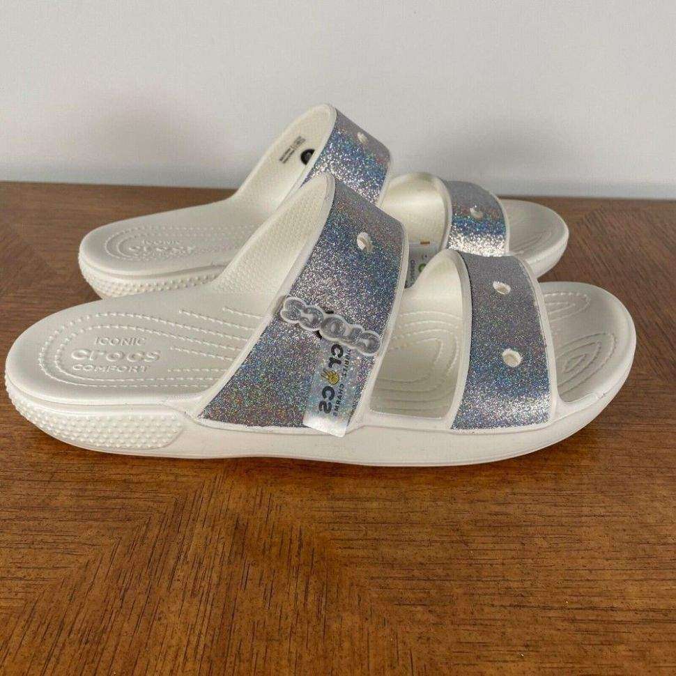 Жіночі шльопанці Crocs Classic Glitter Sandal Multi — фото 6
