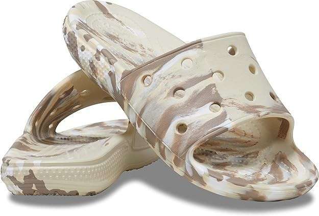 Шльопанці Crocs Slide Classic Marbled Bone / Multi — фото 1