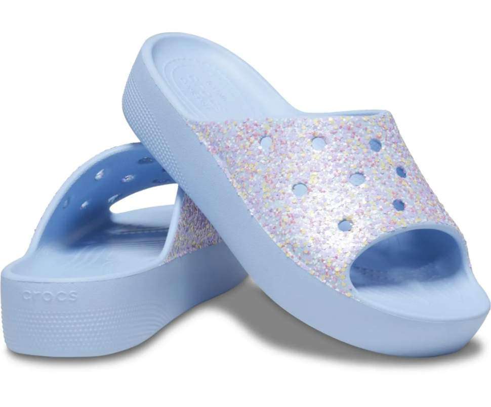 Шльопанці Crocs Classic Platform Slide Blue Calcite / Multi