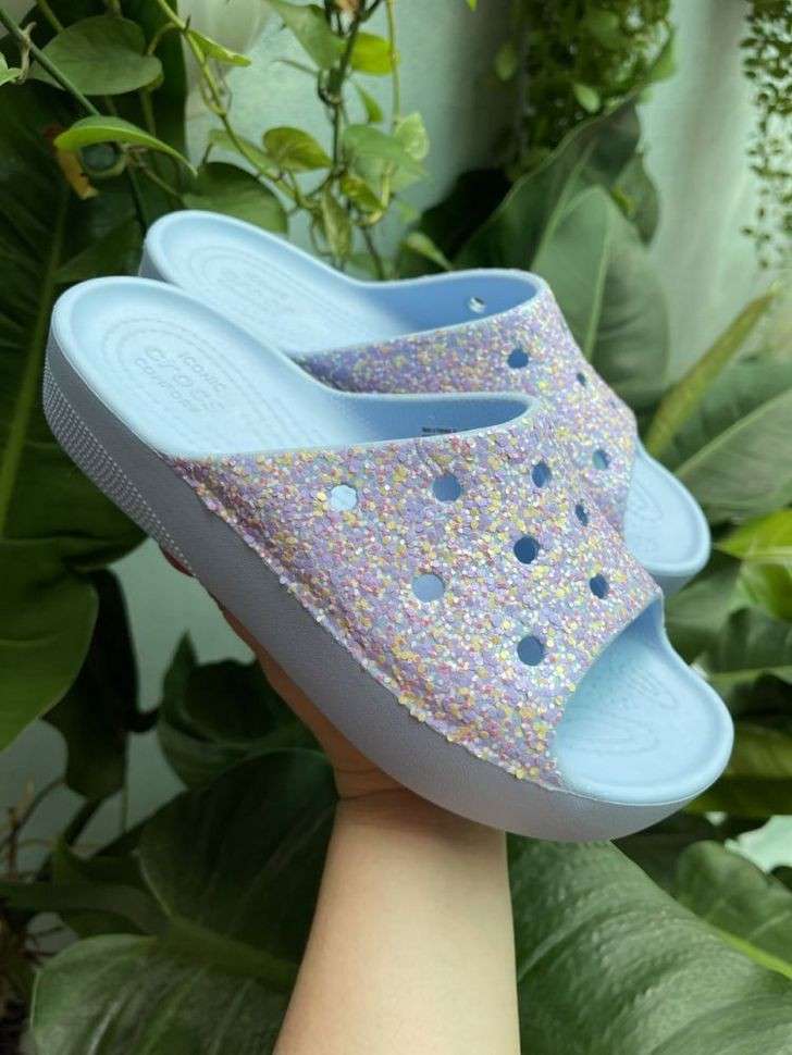 Шльопанці Crocs Classic Platform Slide Blue Calcite / Multi — фото 2