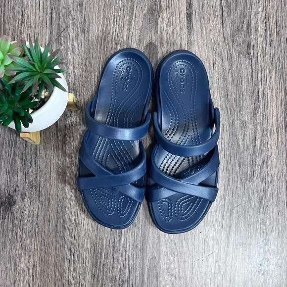 Жіночі сандалі Crocs Meleen Crossband Sandal Navy — фото 5