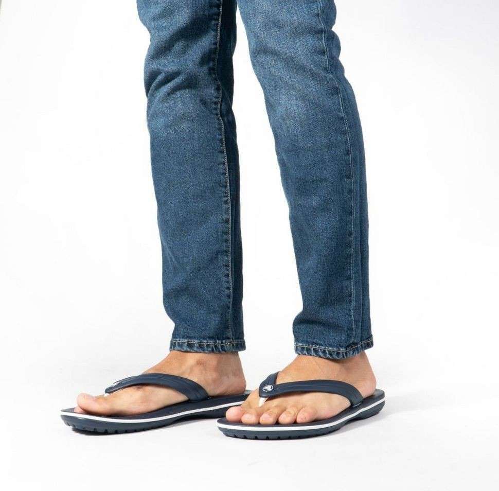 Чоловічі в'єтнамки Crocs Crocband Flip Navy/White — фото 8