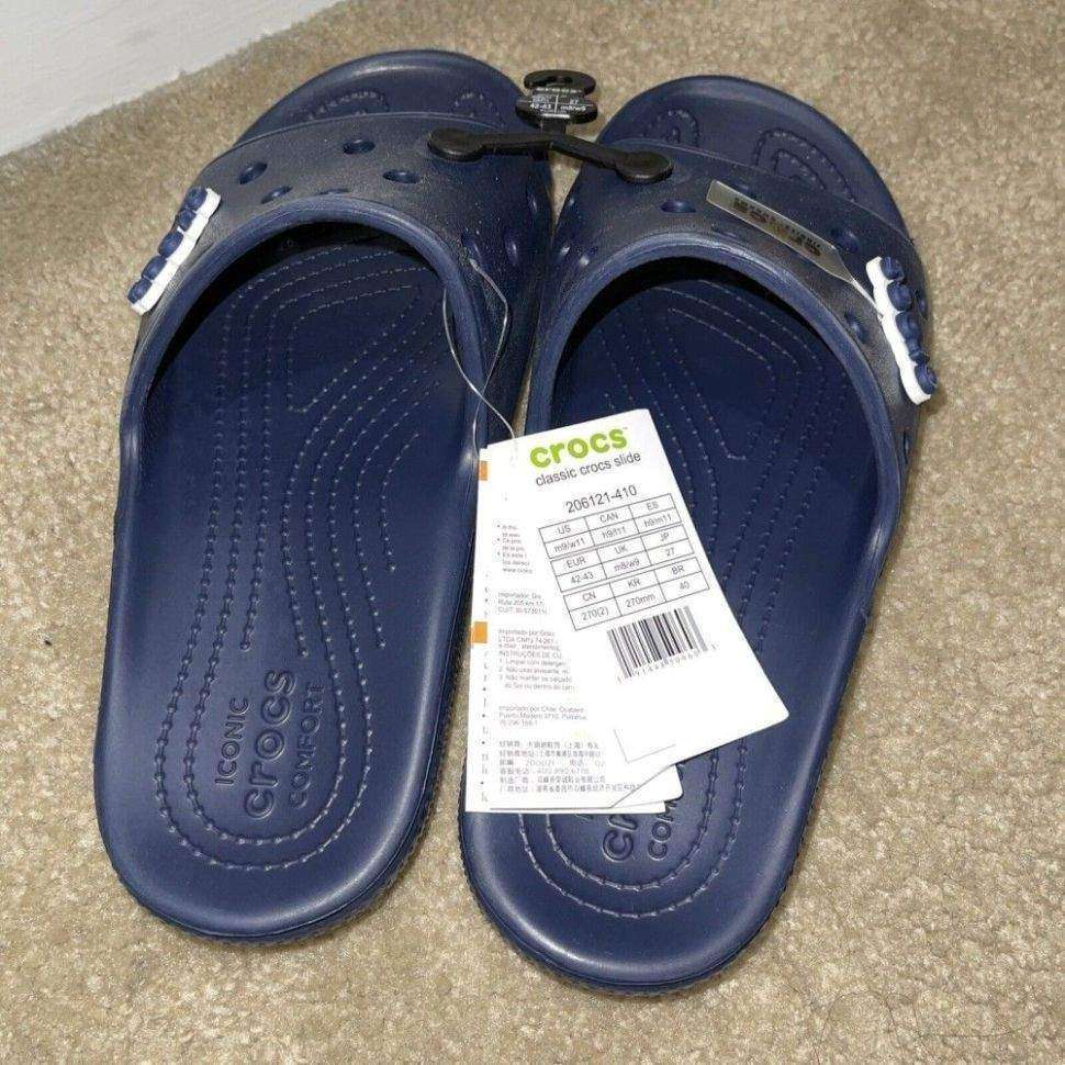 Чоловічі в'єтнамки Crocs Classic Slide Blue Navy — фото 11