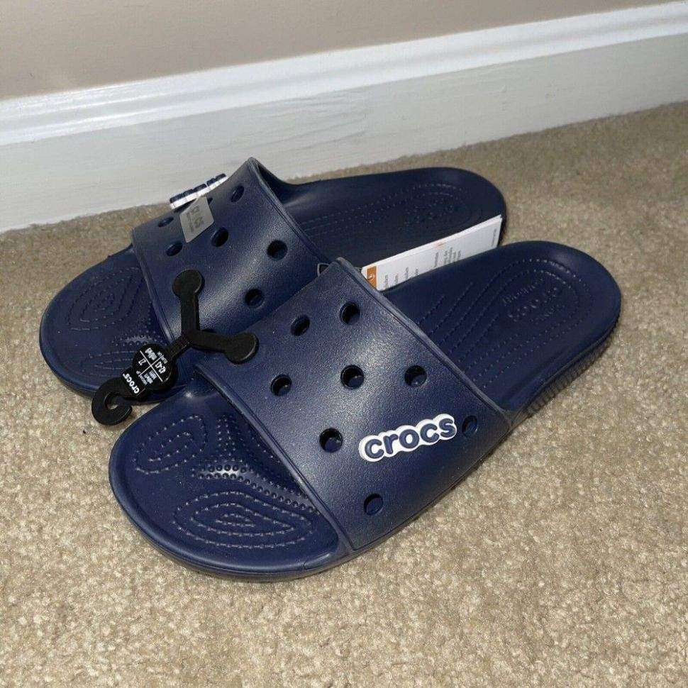 Чоловічі в'єтнамки Crocs Classic Slide Blue Navy — фото 7