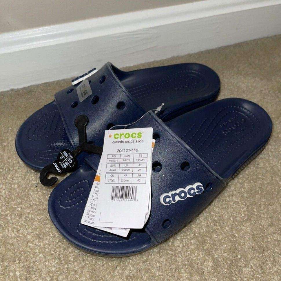 Чоловічі в'єтнамки Crocs Classic Slide Blue Navy — фото 8
