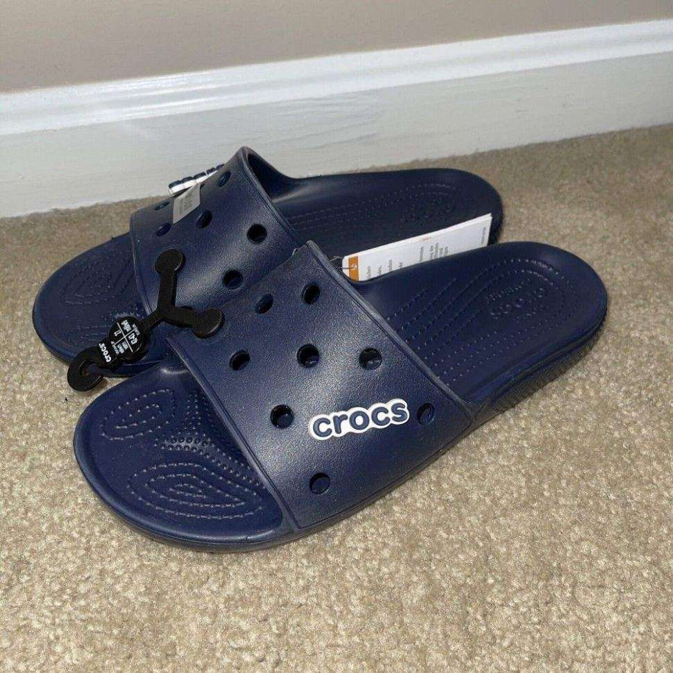 Чоловічі в'єтнамки Crocs Classic Slide Blue Navy — фото 9