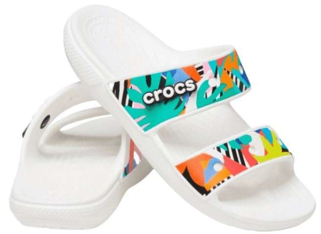 Чоловічі шльопанці Crocs Classic Retro Resort Sandal Wooden White multi — фото 1