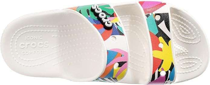 Чоловічі шльопанці Crocs Classic Retro Resort Sandal Wooden White multi — фото 11