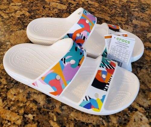 Чоловічі шльопанці Crocs Classic Retro Resort Sandal Wooden White multi — фото 5