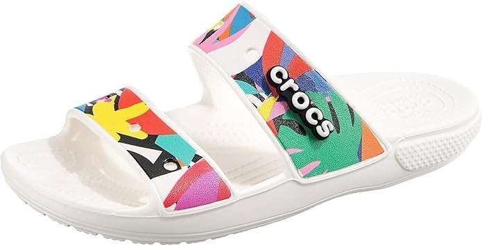 Чоловічі шльопанці Crocs Classic Retro Resort Sandal Wooden White multi — фото 7