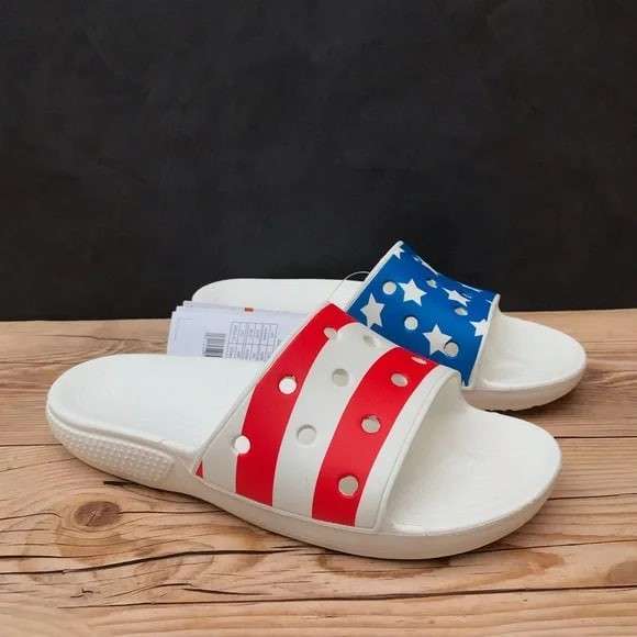 Чоловічі Crocs Слайд Білі Американські Classic American Flag Slide — фото 2