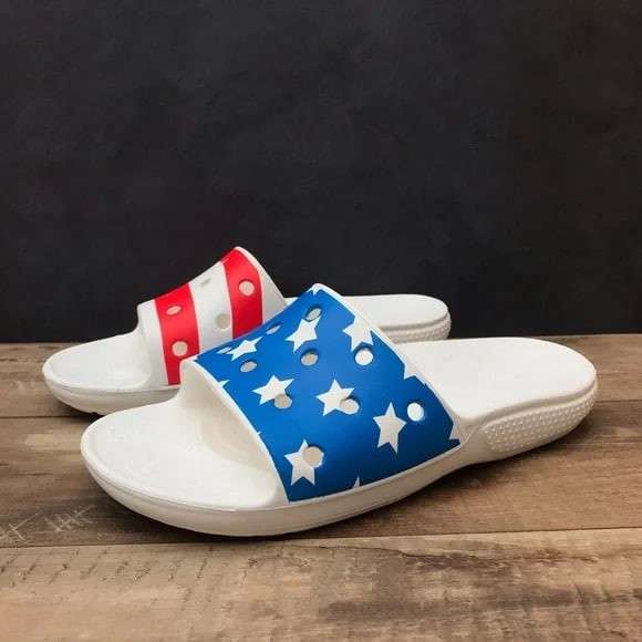 Чоловічі Crocs Слайд Білі Американські Classic American Flag Slide — фото 13