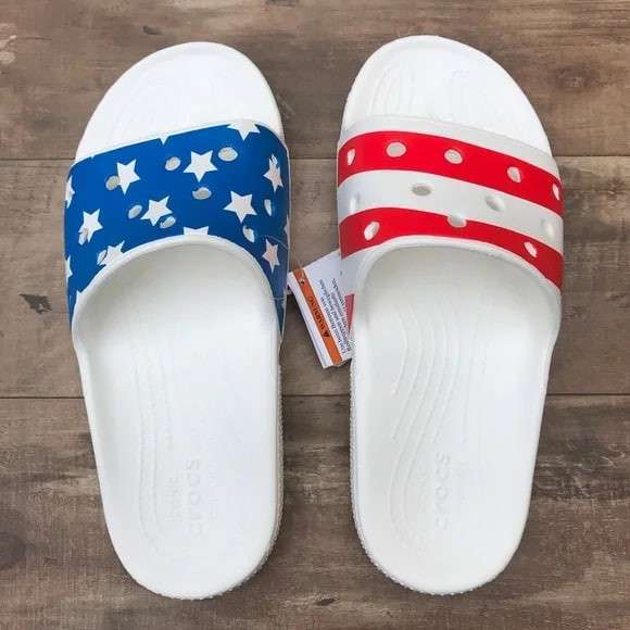 Чоловічі Crocs Слайд Білі Американські Classic American Flag Slide — фото 14