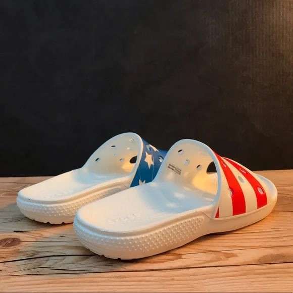 Чоловічі Crocs Слайд Білі Американські Classic American Flag Slide — фото 7