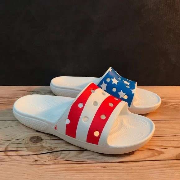 Чоловічі Crocs Слайд Білі Американські Classic American Flag Slide — фото 10