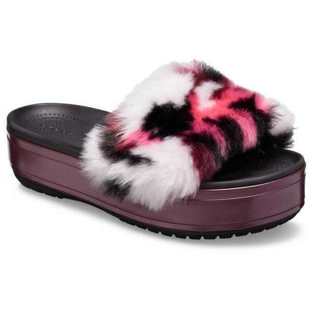 Жіночі шльопанці Crocs Crocband Slide Platform So Luxe Clog Black / Burgundy — фото 2