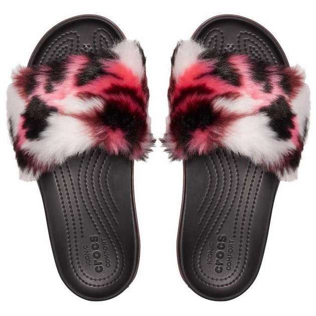Жіночі шльопанці Crocs Crocband Slide Platform So Luxe Clog Black / Burgundy — фото 4