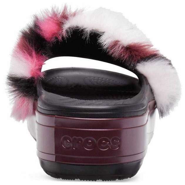 Жіночі шльопанці Crocs Crocband Slide Platform So Luxe Clog Black / Burgundy — фото 6