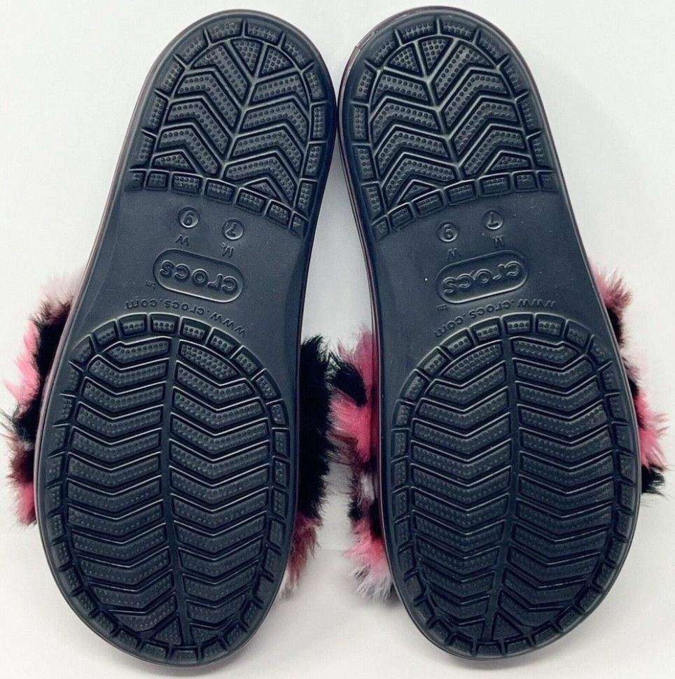 Жіночі шльопанці Crocs Crocband Slide Platform So Luxe Clog Black / Burgundy — фото 10