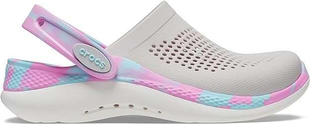 Дитячі Crocs для дівчинки Literide 360 Marbled Clog Pearl White Multi — фото 3