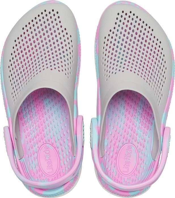 Дитячі Crocs для дівчинки Literide 360 Marbled Clog Pearl White Multi — фото 4