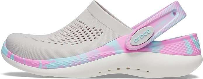 Дитячі Crocs для дівчинки Literide 360 Marbled Clog Pearl White Multi — фото 7