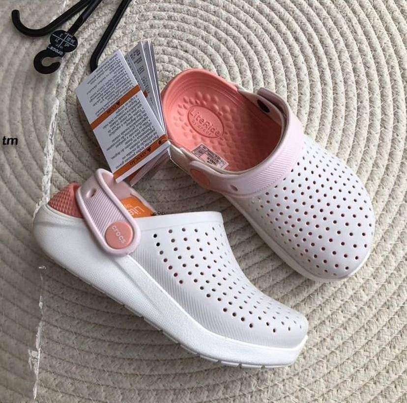 Дитячі Crocs для дівчинки LiteRide Kids Clog Grey/Powder/White — фото 2