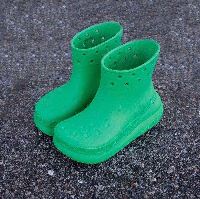 Жіночі гумові чоботи Crocs Crush Rain Boot Grass Green — фото 11