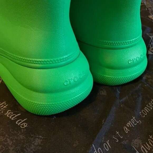 Жіночі гумові чоботи Crocs Crush Rain Boot Grass Green — фото 8