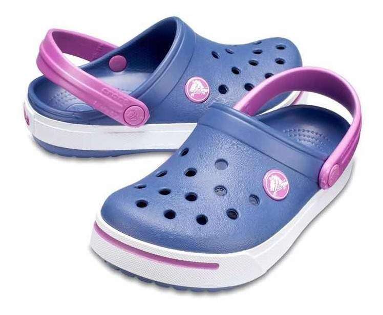 Дитячі Crocs для дівчинки Crocband II Clogs Bijou Blue/Wild Orchid — фото 4