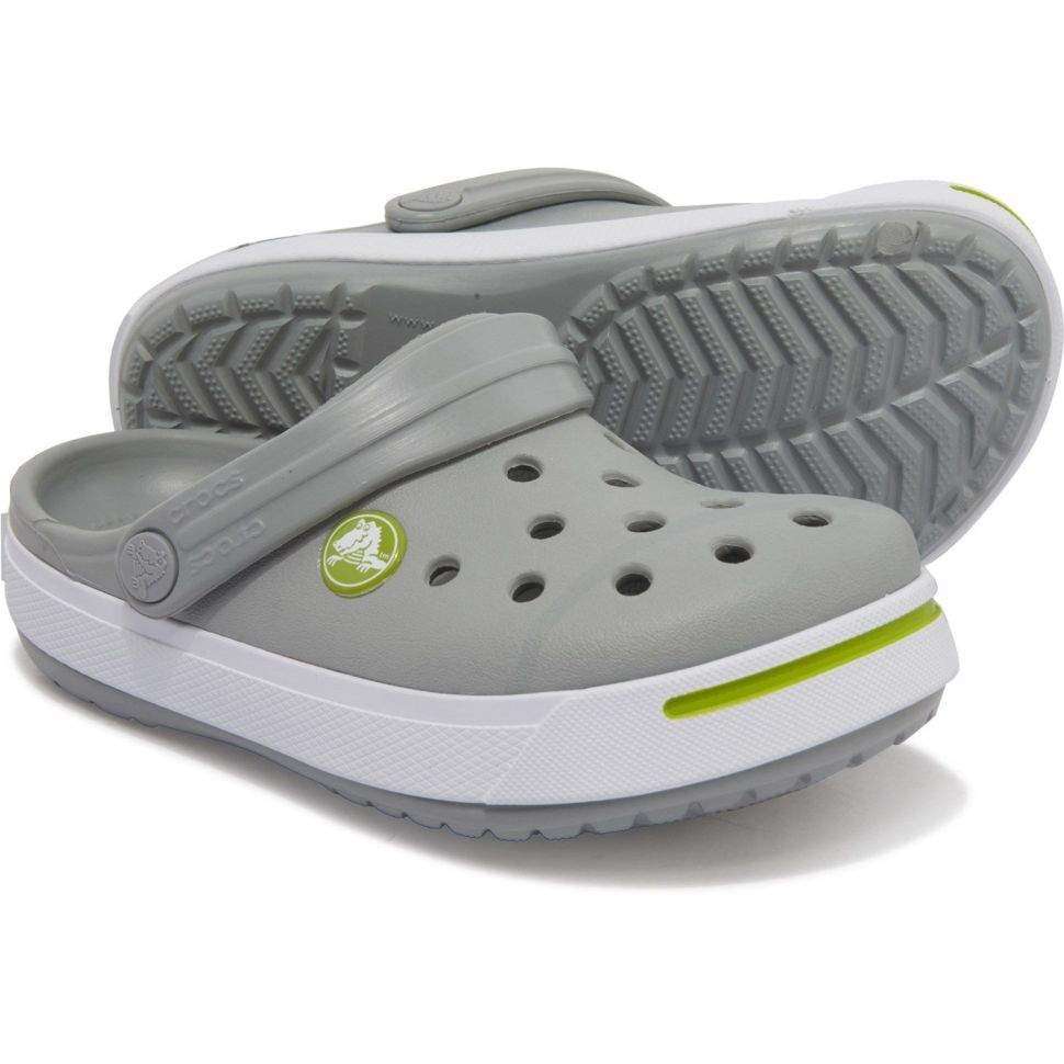 Дитячі Crocs-сабо для хлопчика Crocs Crocband II ClogKids Light Grey/Volt Green