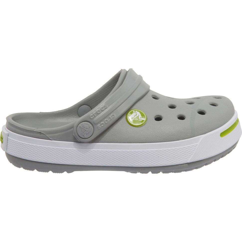 Дитячі Crocs-сабо для хлопчика Crocs Crocband II ClogKids Light Grey/Volt Green — фото 11