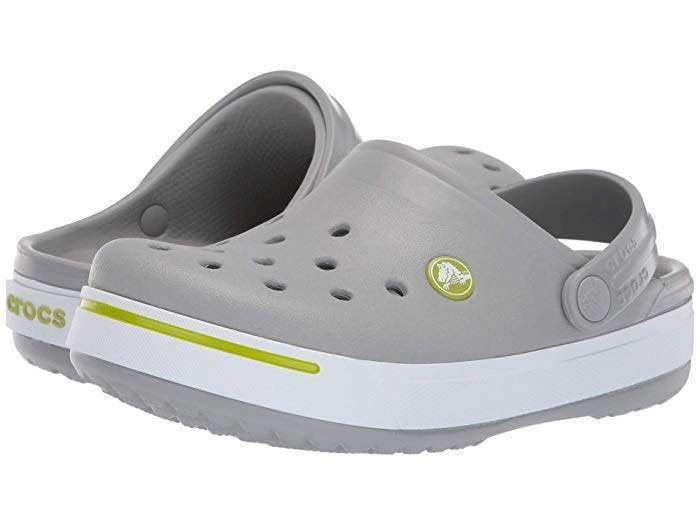 Дитячі Crocs-сабо для хлопчика Crocs Crocband II ClogKids Light Grey/Volt Green — фото 6