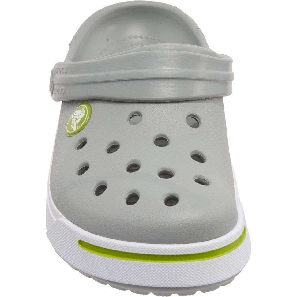 Дитячі Crocs-сабо для хлопчика Crocs Crocband II ClogKids Light Grey/Volt Green — фото 8