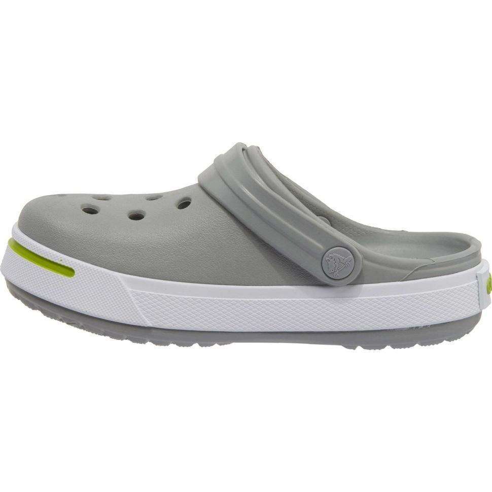 Дитячі Crocs-сабо для хлопчика Crocs Crocband II ClogKids Light Grey/Volt Green — фото 10