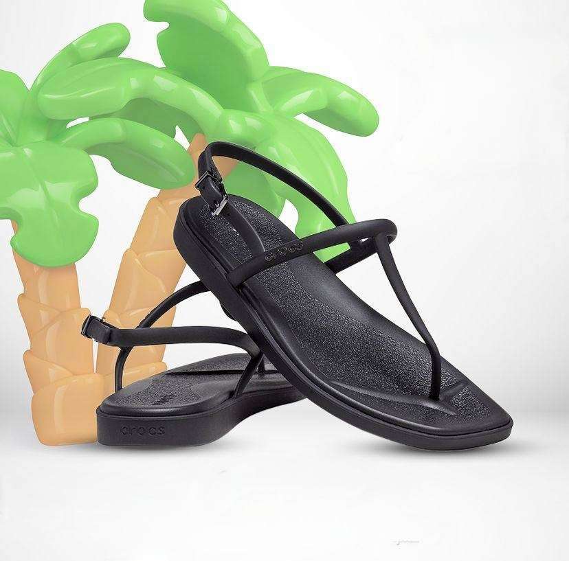 Жіночі сандалі Crocs Miami Thong Flip Black — фото 4