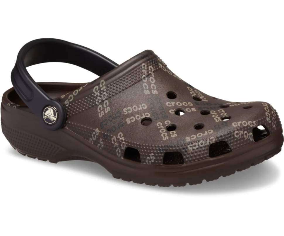 Чоловічі Crocs Класік Лого Коричневі Classic Logo Pattern Clog Coffee — фото 3