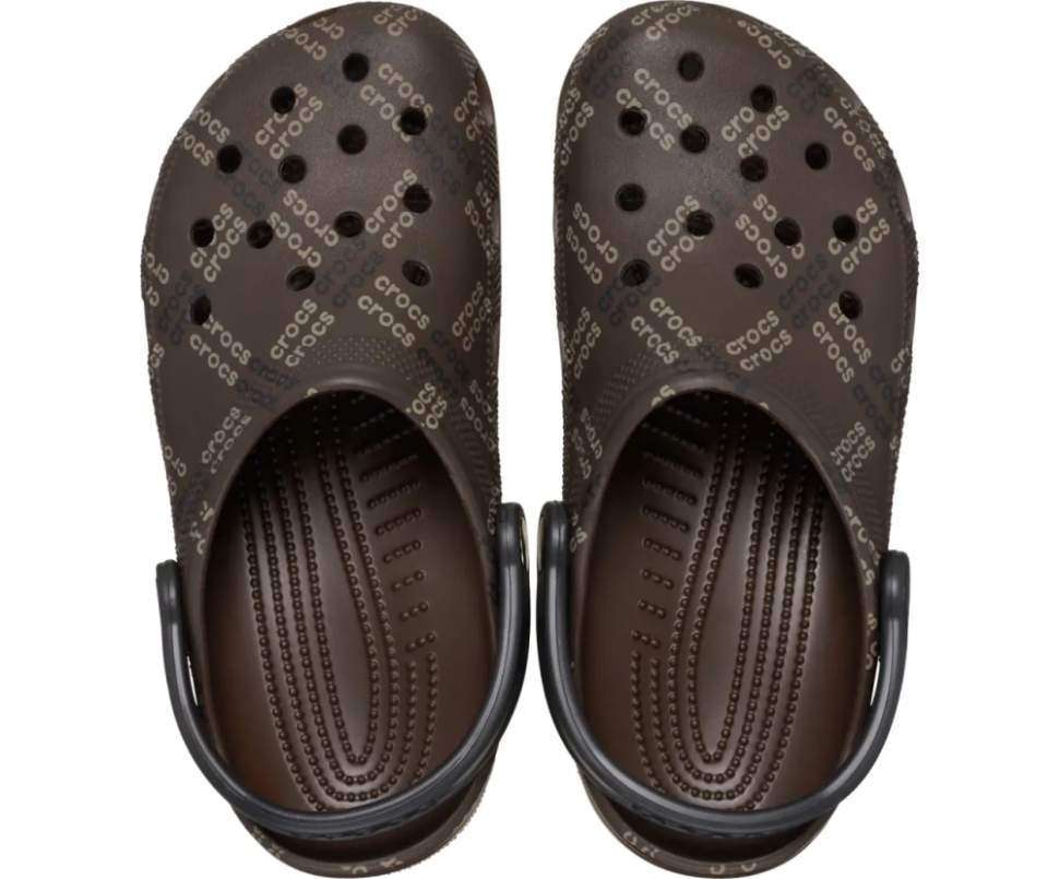 Чоловічі Crocs Класік Лого Коричневі Classic Logo Pattern Clog Coffee — фото 5