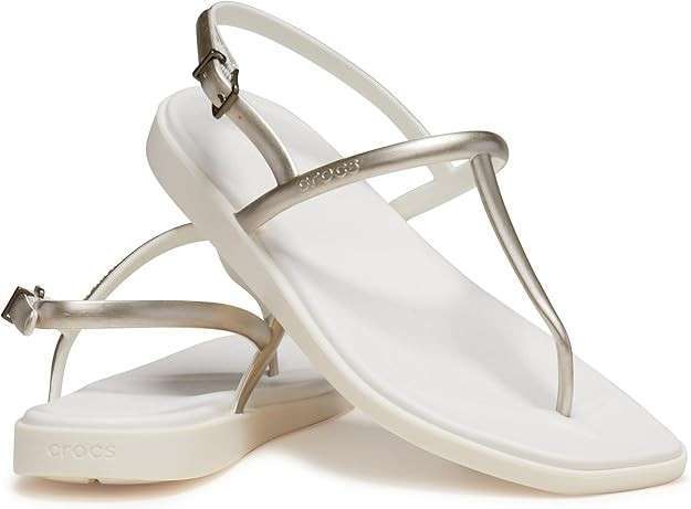 Жіночі сандалі Crocs Miami Thong Flip Metallic Chalk — фото 1