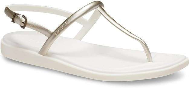 Жіночі сандалі Crocs Miami Thong Flip Metallic Chalk — фото 2