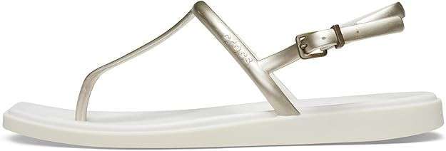 Жіночі сандалі Crocs Miami Thong Flip Metallic Chalk — фото 5