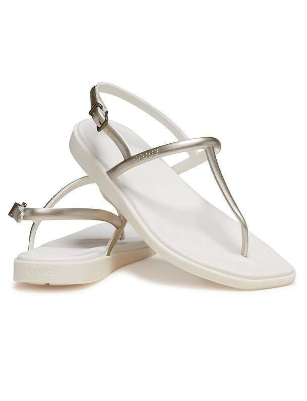 Жіночі сандалі Crocs Miami Thong Flip Metallic Chalk — фото 8