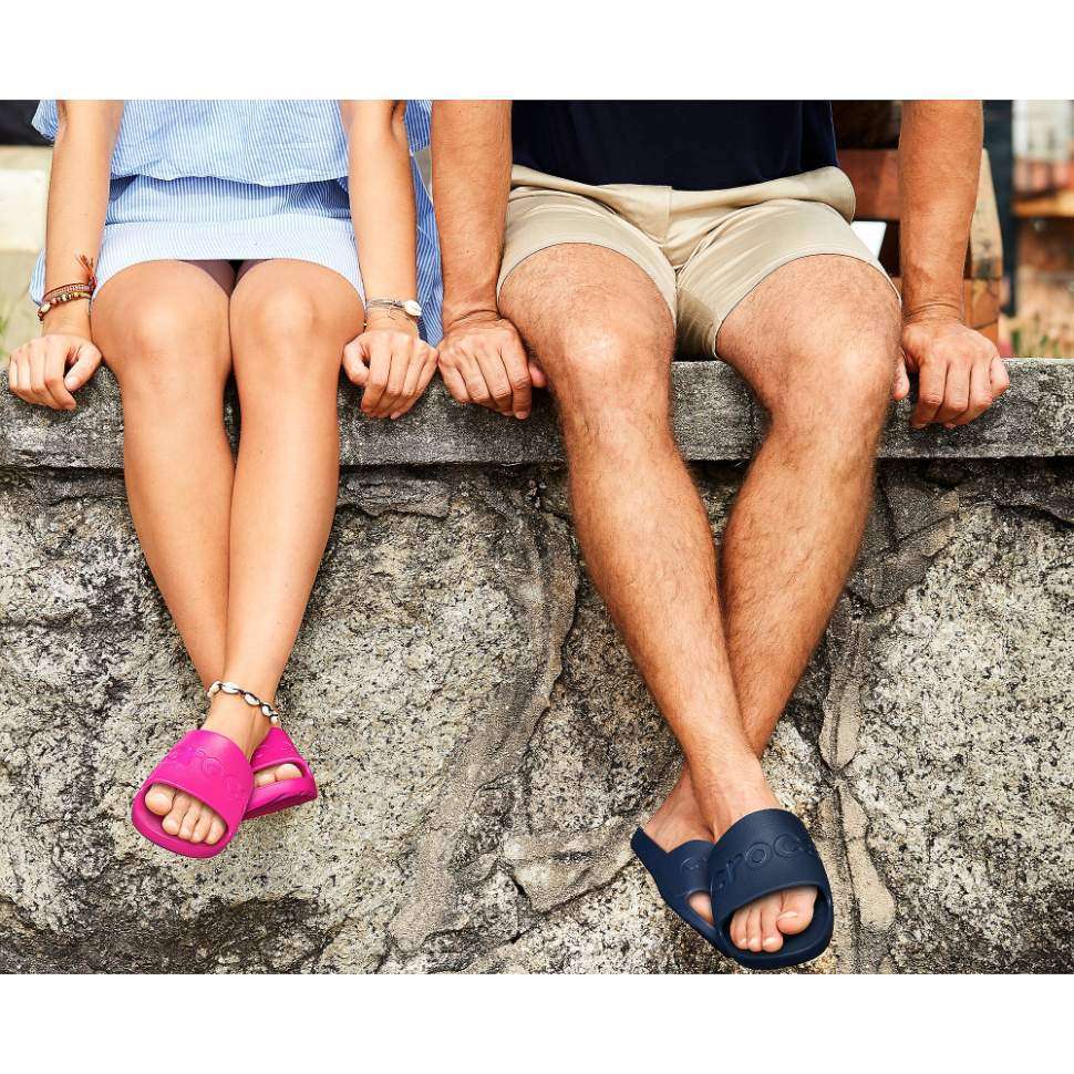 Чоловічі шльопанці Crocs Slide Blue Navy — фото 3