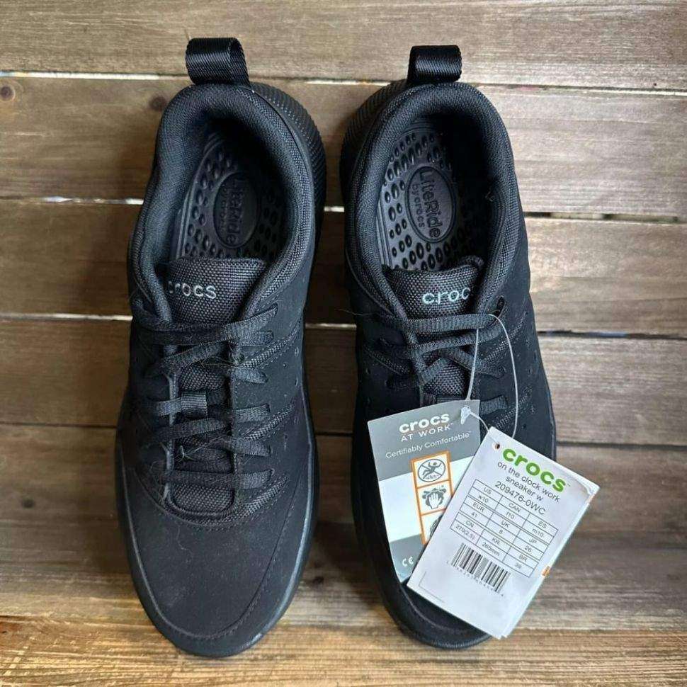 Чоловічі кросівки Crocs On The Clock Black Comfort Work Sneakers Shoes — фото 4