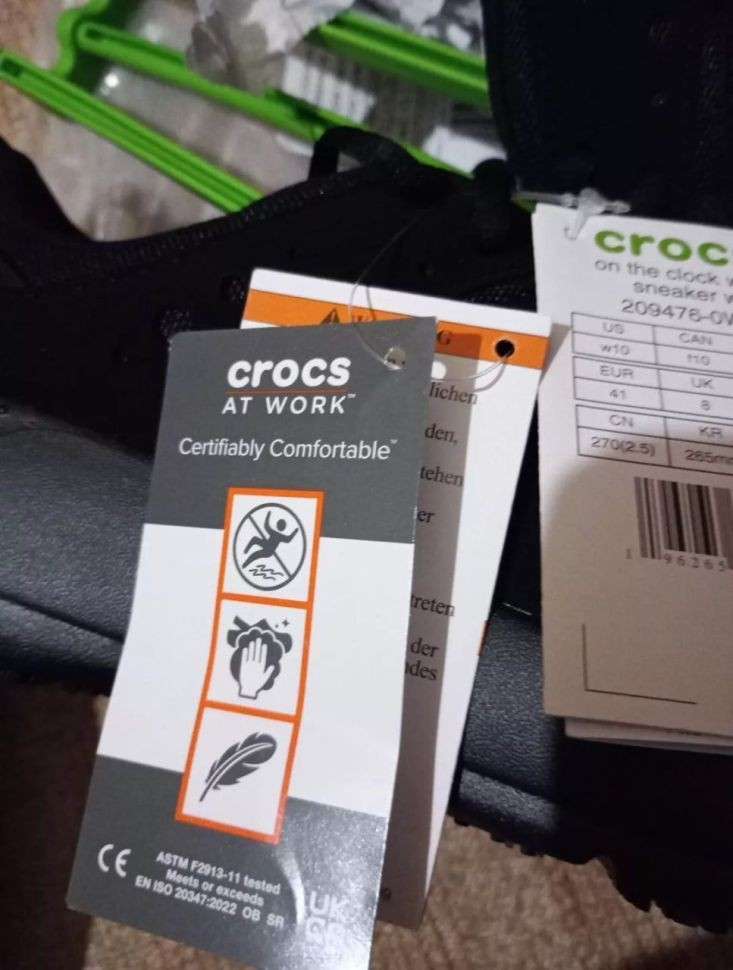 Чоловічі кросівки Crocs On The Clock Black Comfort Work Sneakers Shoes — фото 9