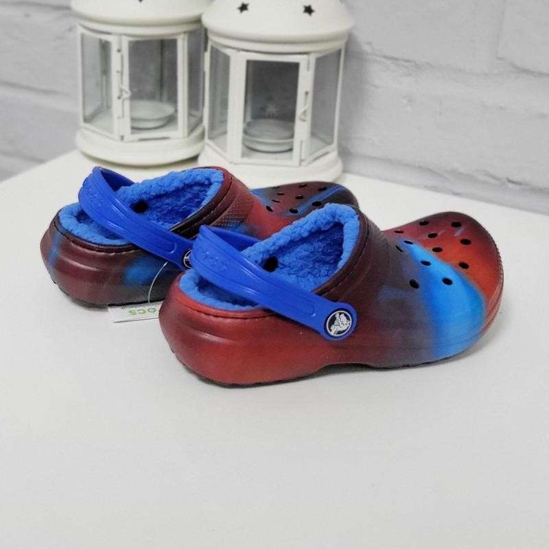 Жіночі Crocs утеплені Classic Lined Clog k Bright Cobalt Kids — фото 12