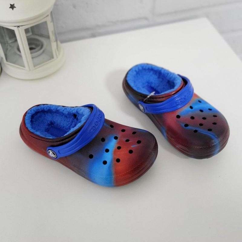 Жіночі Crocs утеплені Classic Lined Clog k Bright Cobalt Kids — фото 9