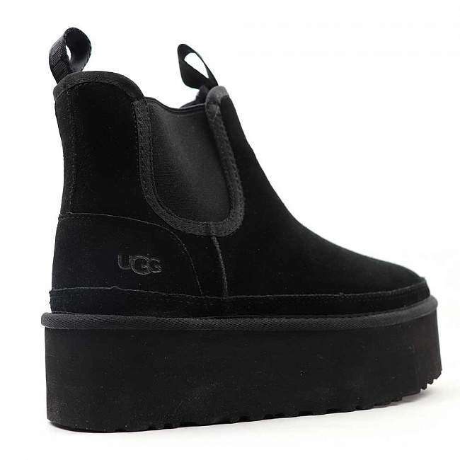 Жіночі UGG Платформа Ньюмел Чоботи Чорні Замша з Пасками Neumel Chelsea Black Platform — фото 4