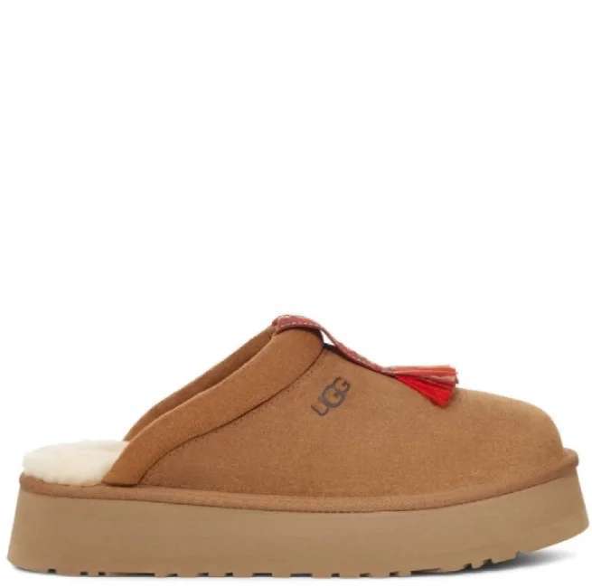 Жіночі UGG Таззл Шьопанці Платформа Помаранчеві Замша Tazzle Slippers Chestnut